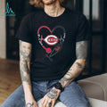 Cincinnati Reds Nursing & Baseball T Shirt Reds Stethoscope Heart Graphic T Shirt