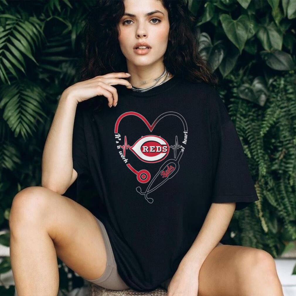 Cincinnati Reds Nursing & Baseball T Shirt Reds Stethoscope Heart Graphic T Shirt