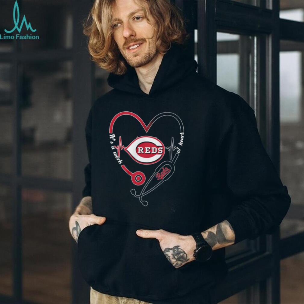 Cincinnati Reds Nursing & Baseball T Shirt Reds Stethoscope Heart Graphic T Shirt
