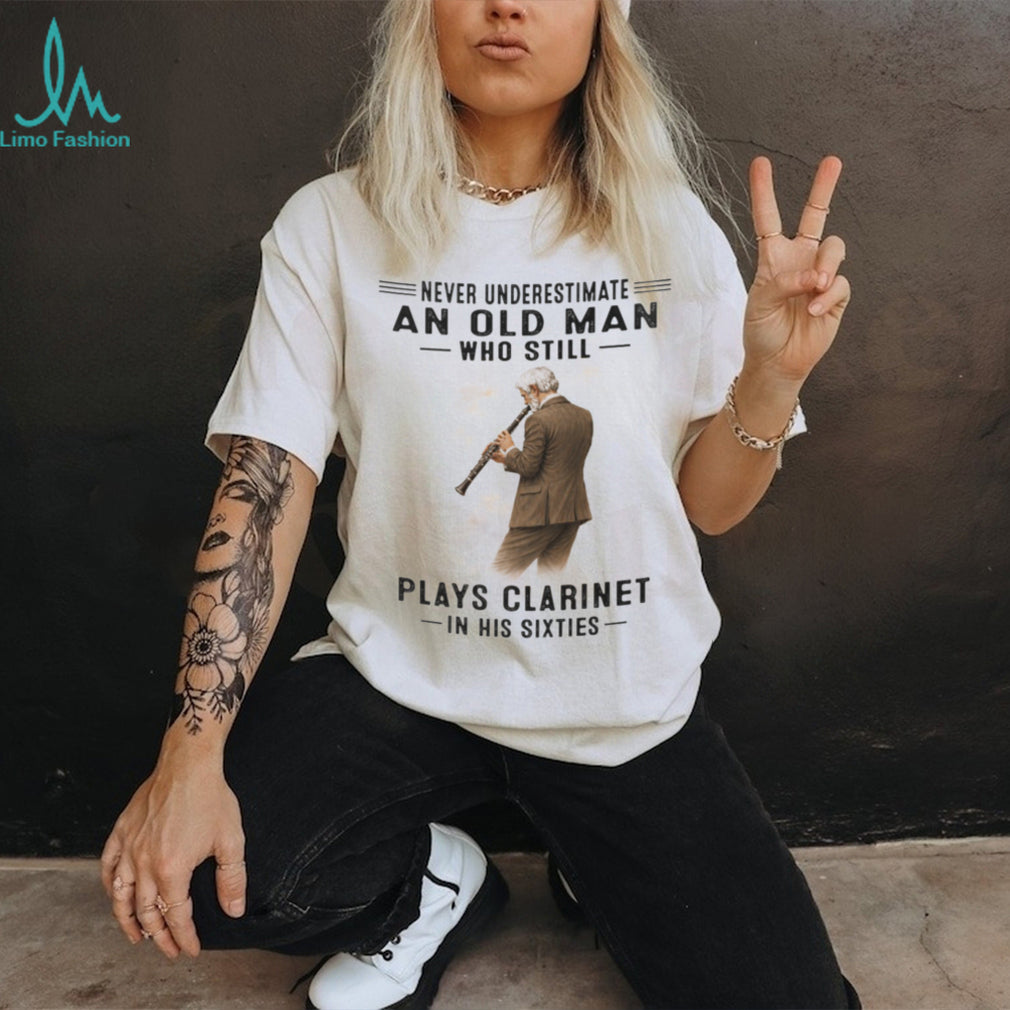 Clarinet Player Old Man Music Lover 60th Birthday Shirt