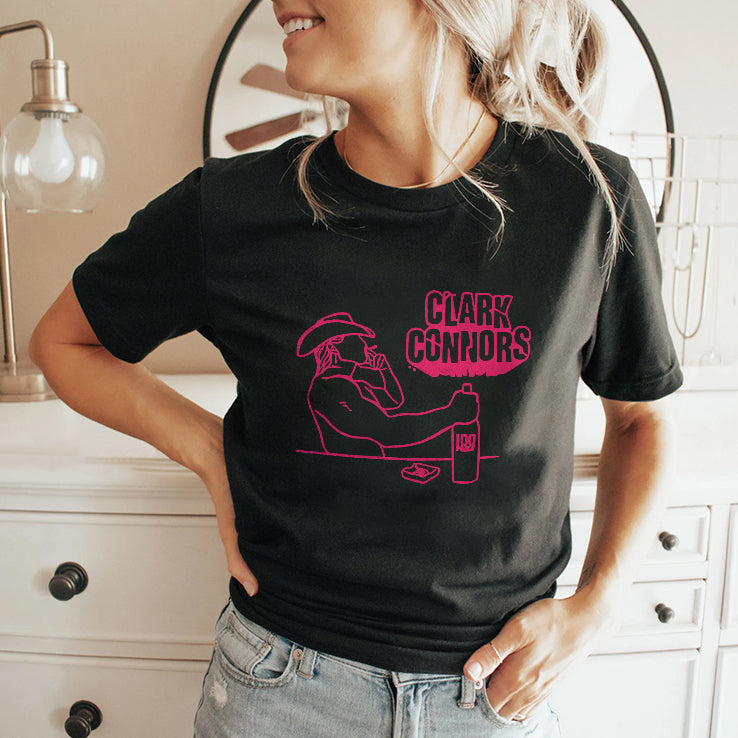 Clark Connors Neon Cowboy Smoking T Shirt