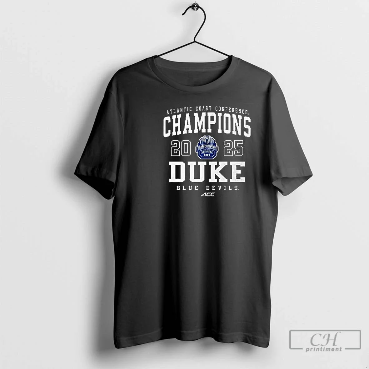 Classic Duke 2025 Acc Football Champs Circle Black T-Shirts