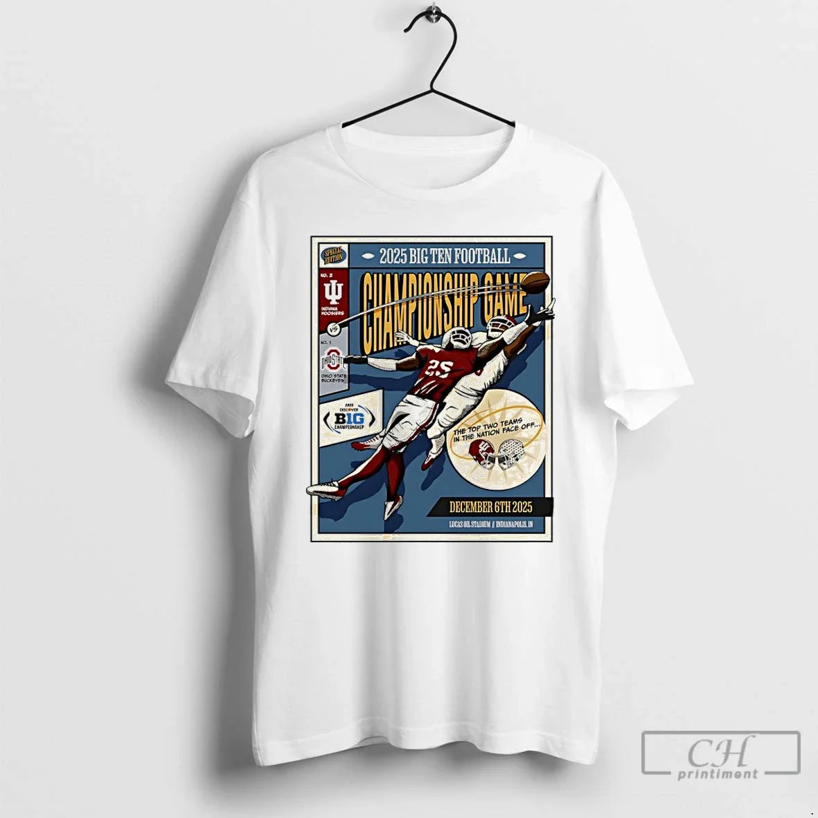 Classic Indiana Football 2025 Big Ten Football Championship Game Vintage T-Shirts