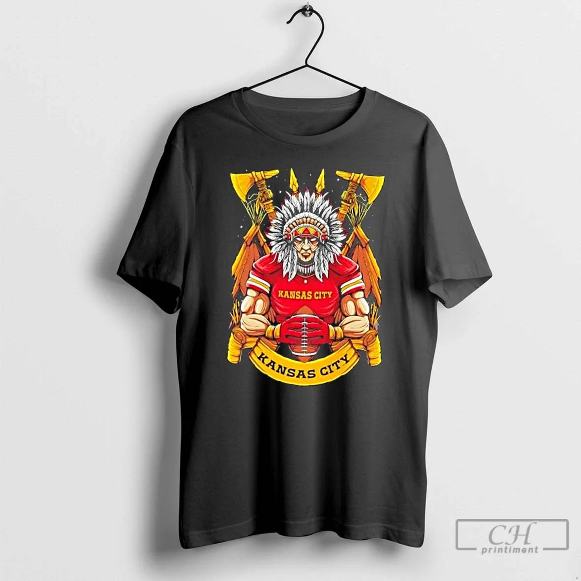 Classic Kansas City Chiefs Football Mascot Hug Ball T-Shirts