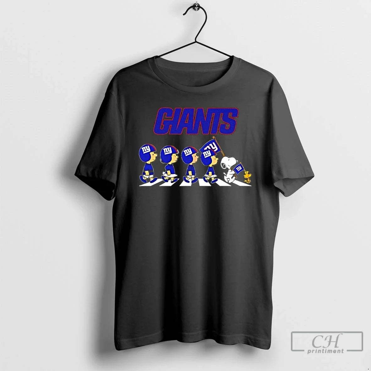 Classic Peanuts X New York Giants Football Flag Walking T-Shirts