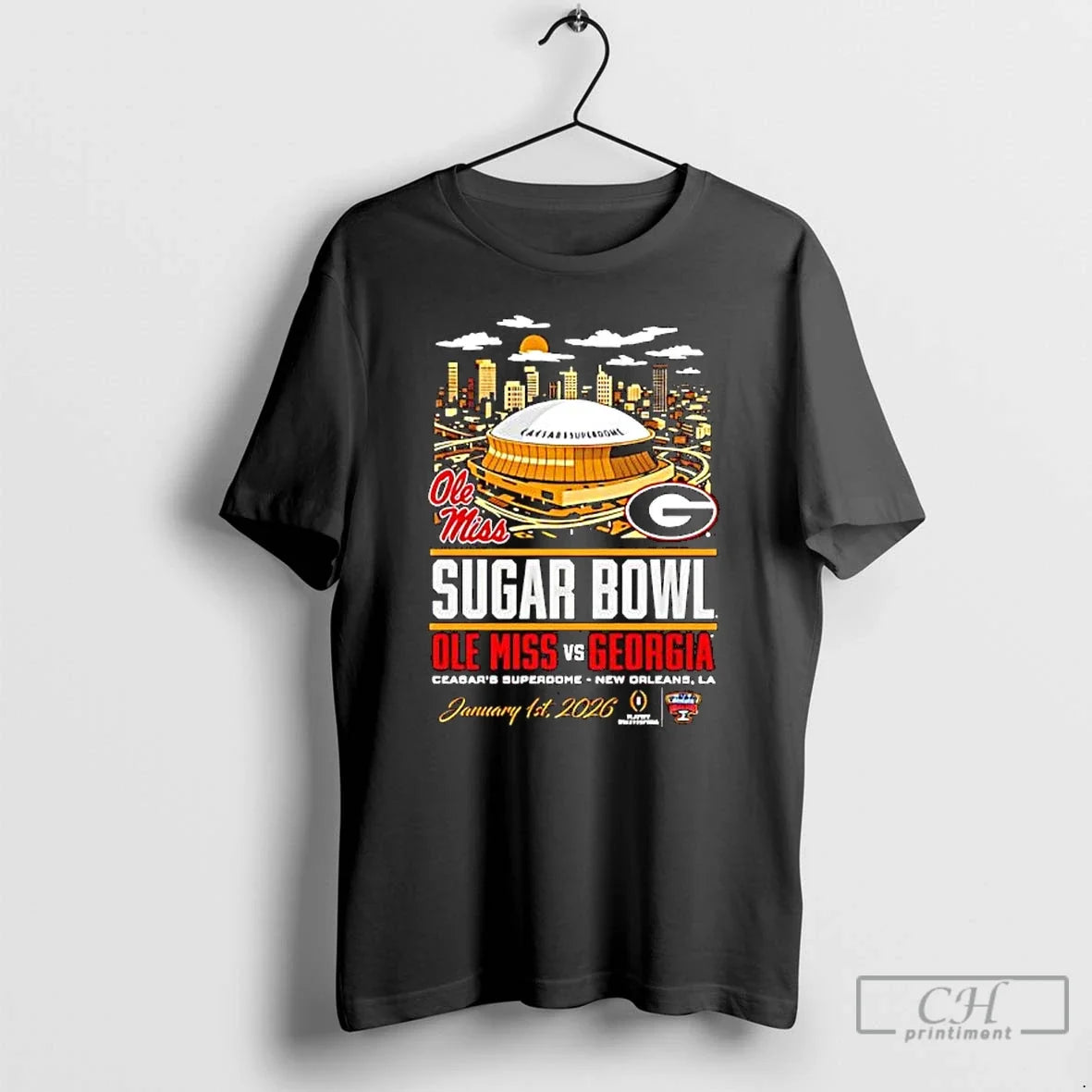 Classic Sugar Bowl Ole Miss Vs Georgia Head Head Stadium T-Shirts