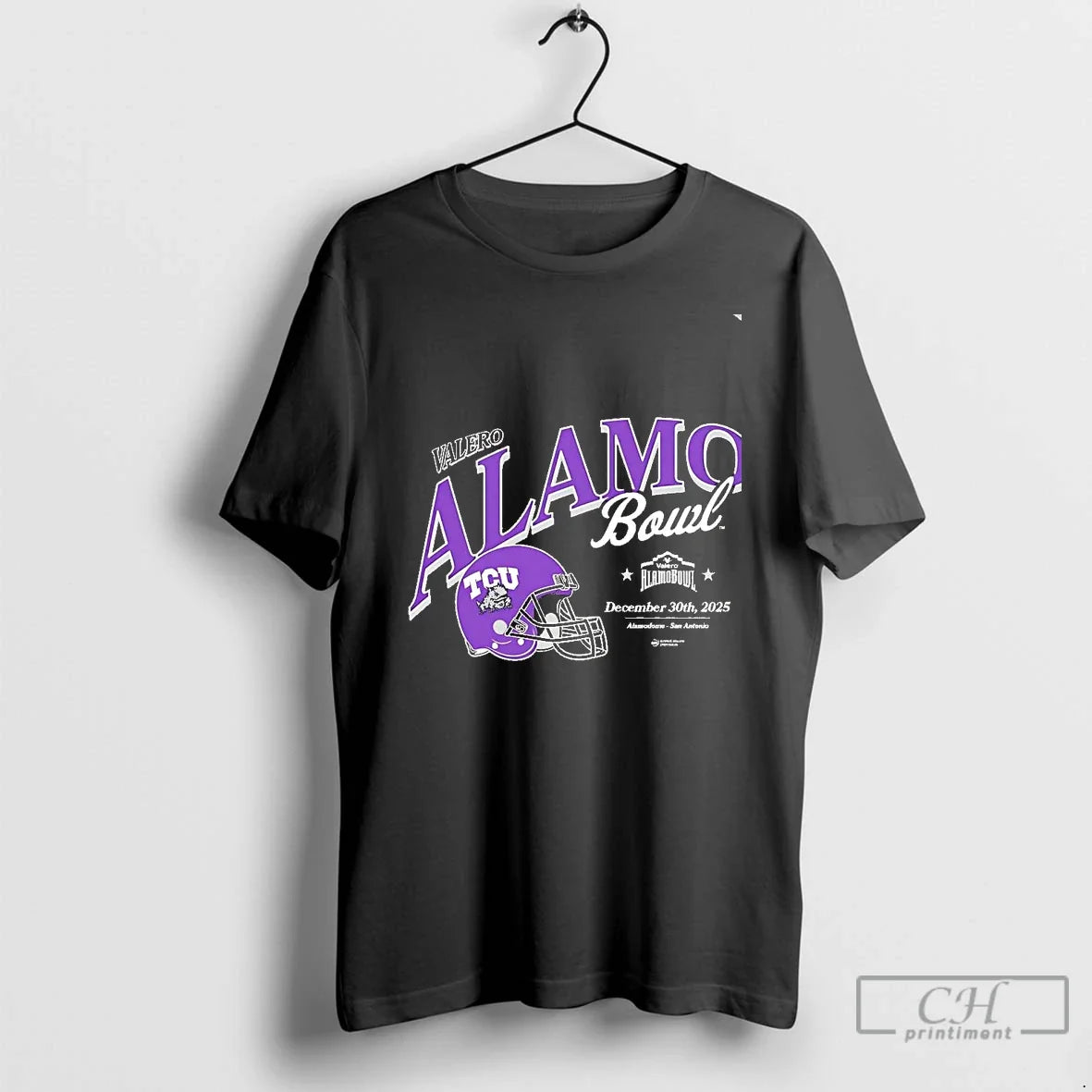 Classic Tcu Horned Frogs 2025 Valero Alamo Bowl Helmet Chriast T-Shirts
