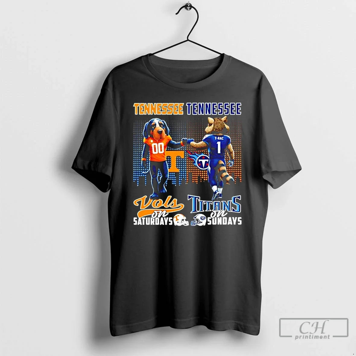 Classic Tennessee Volunteers Saturdays Vs Tennessee Titans Sundays Mascot City Skyline T-Shirts