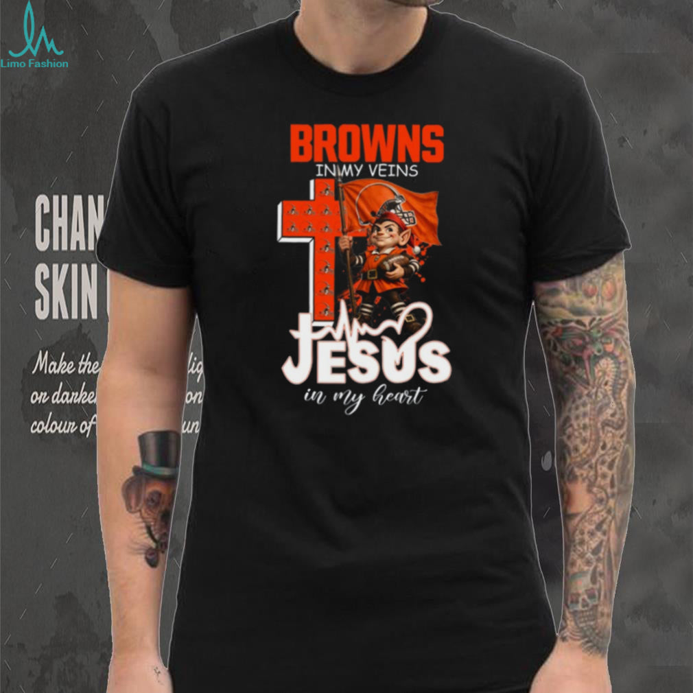 Cleveland Browns In My Veins Jesus In My Heart Christian Fan Coffee T Shirt