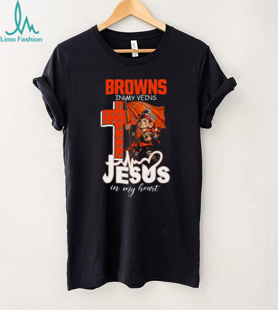Cleveland Browns In My Veins Jesus In My Heart Christian Fan Coffee T Shirt