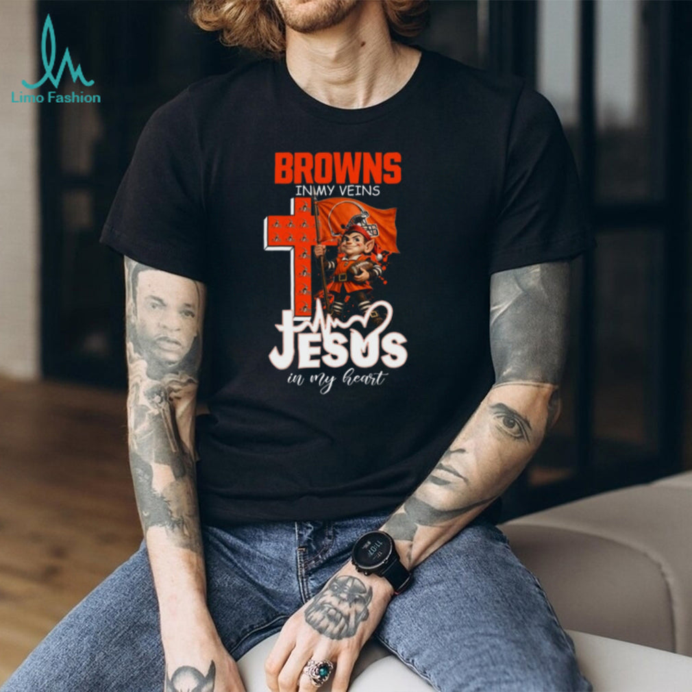 Cleveland Browns In My Veins Jesus In My Heart Christian Fan Coffee T Shirt