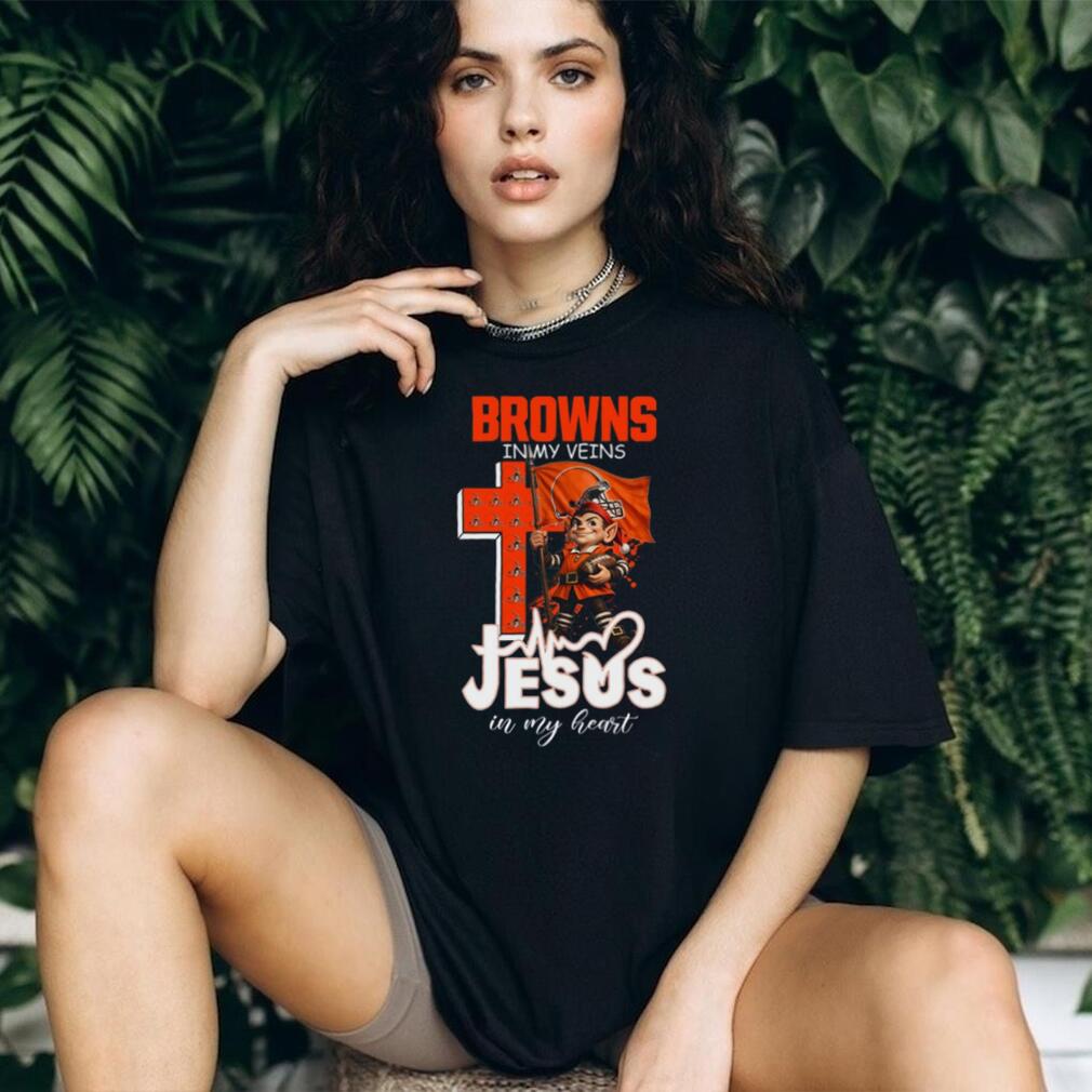 Cleveland Browns In My Veins Jesus In My Heart Christian Fan Coffee T Shirt