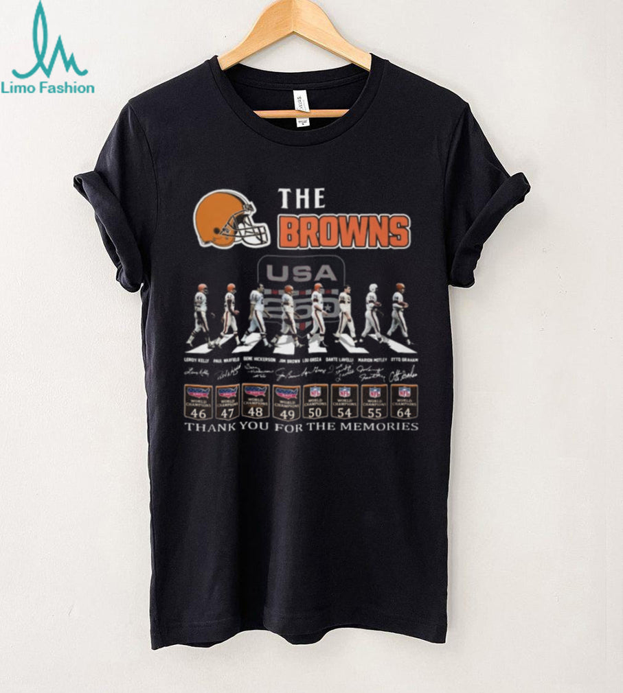 Cleveland Browns USA Abbey Road World Champions Legend Signatures Retro Football Fans Shirt