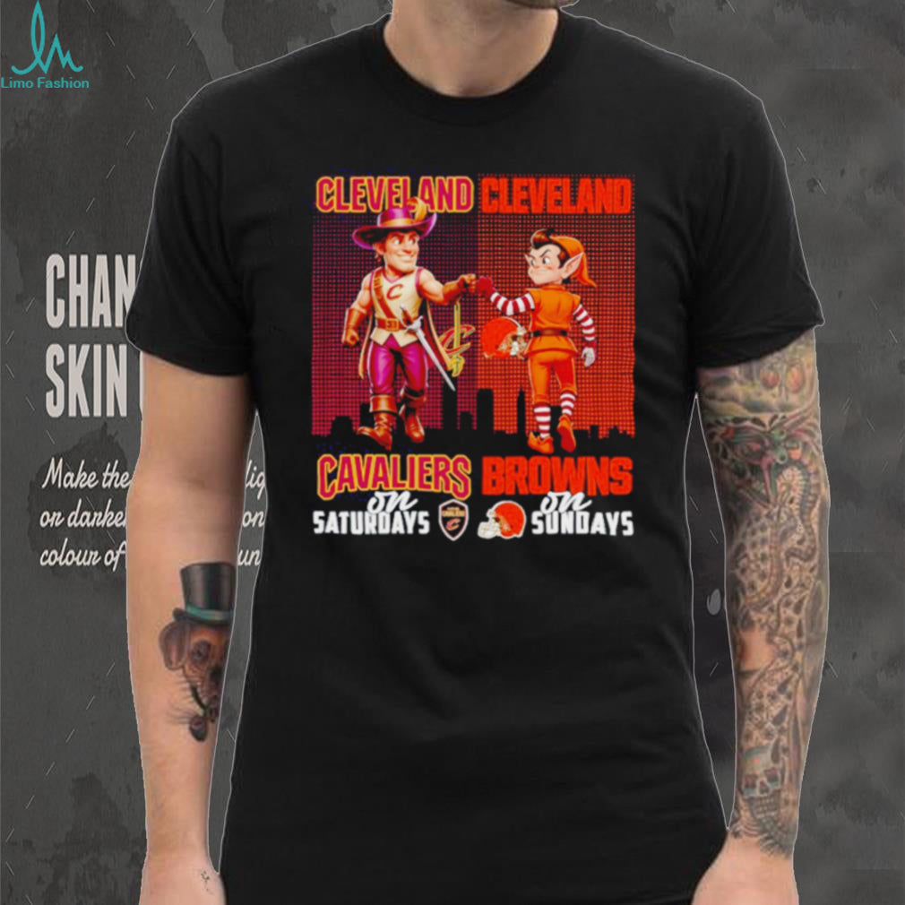 Cleveland Cavaliers on Saturdays Cleveland Browns on Sundays Dual Fan T Shirt