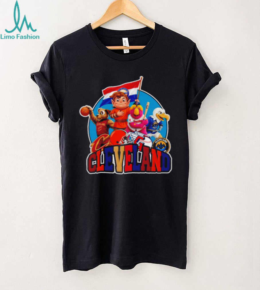 Cleveland City Sports Mascot Mashup Guardians Cavaliers Browns T Shirt