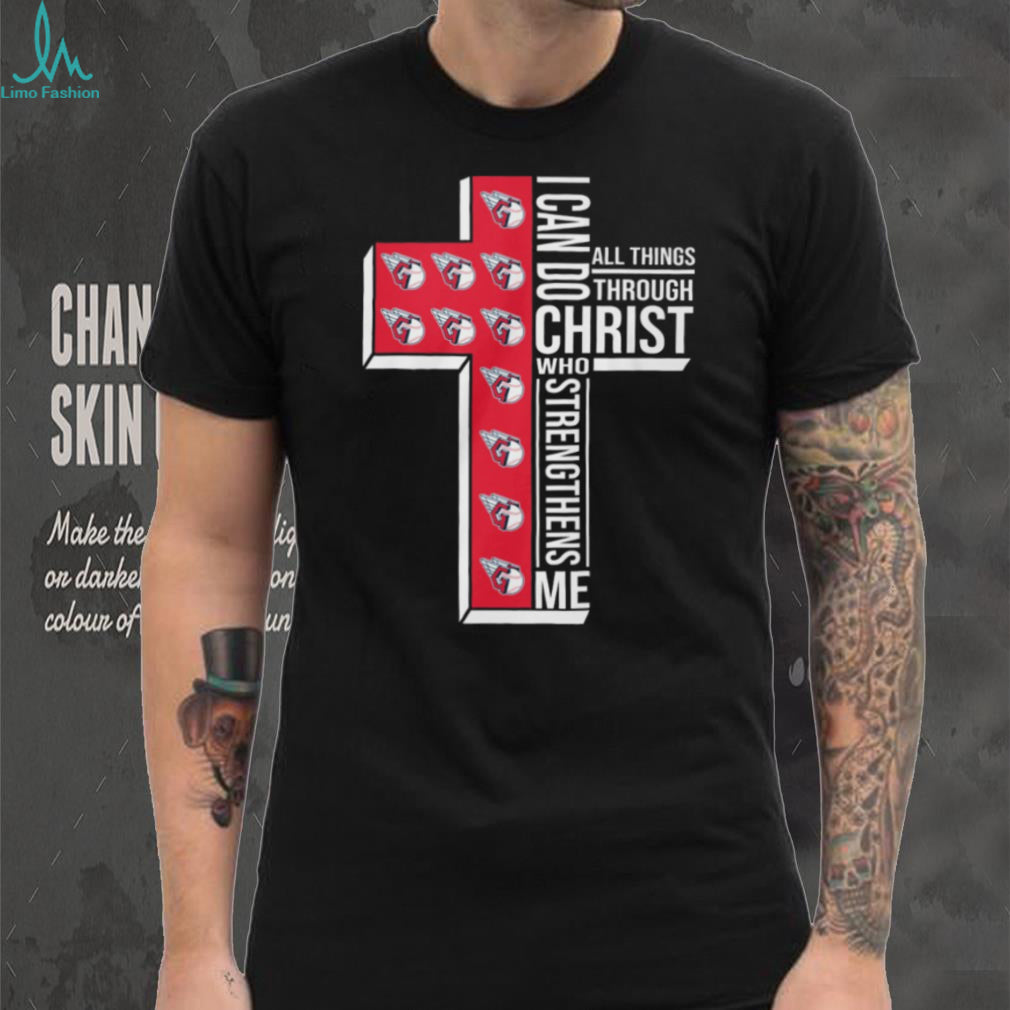 Cleveland Guardians Baseball Cross “I Can Do All Things Through Christ” T Shirt