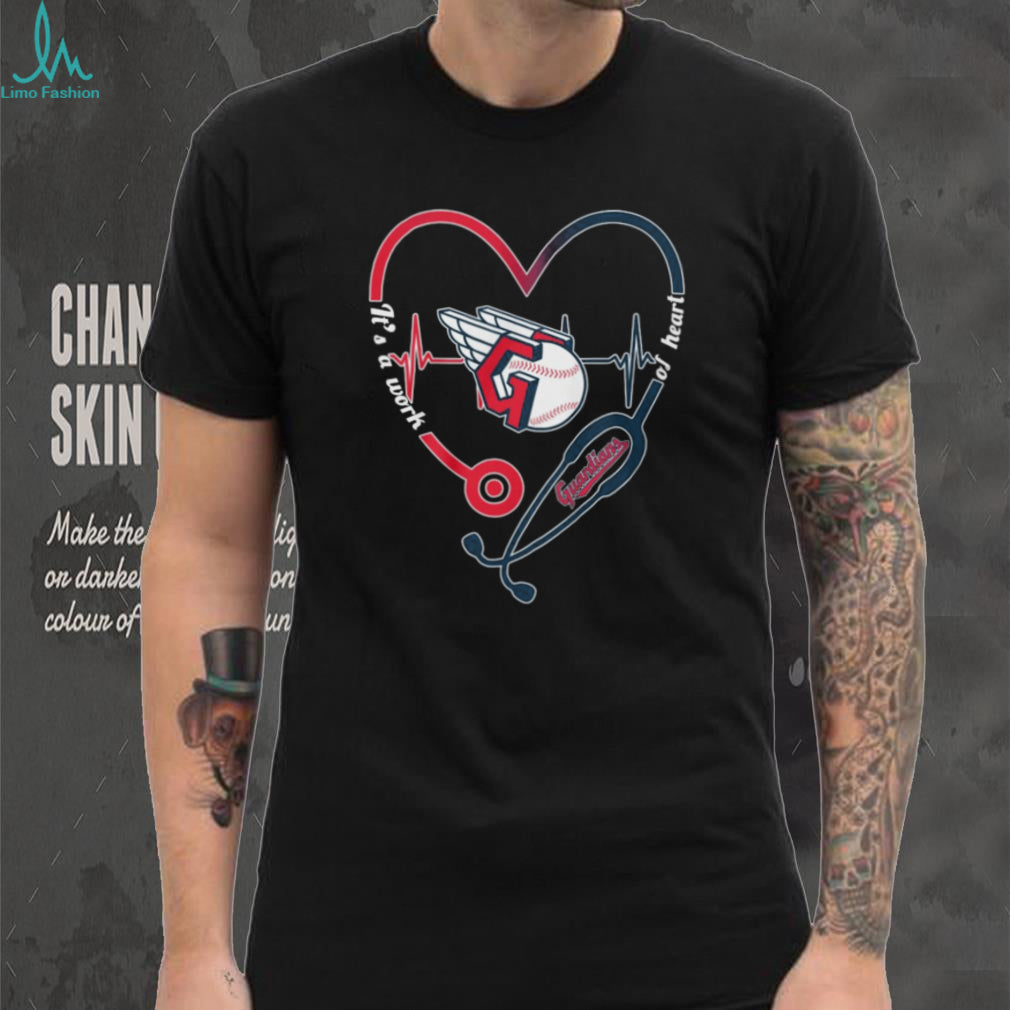 Cleveland Guardians Nurse Heart Stethoscope T Shirt MLB Baseball Fan Medical T Shirt