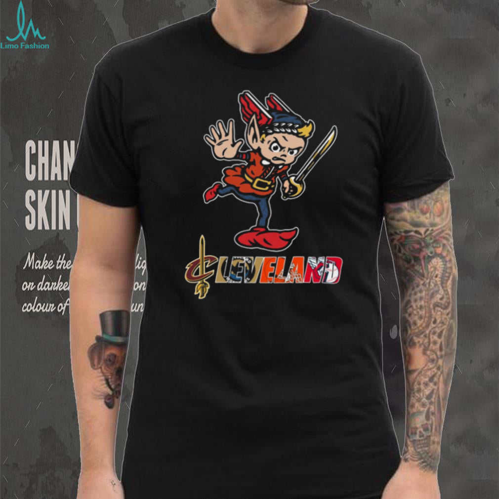 Cleveland Sports Mascot “Brownie the Elf” Sword Design T Shirt