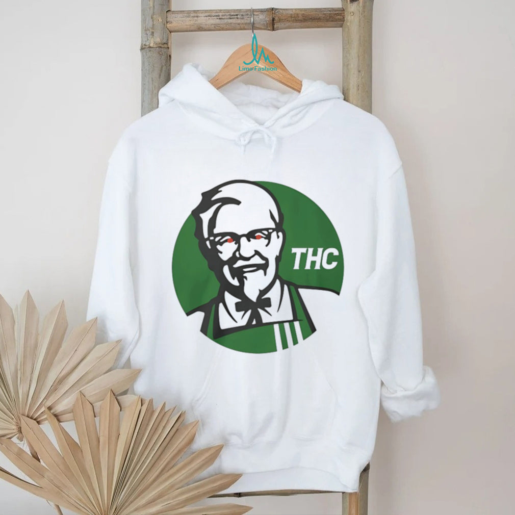 Colonel Sanders KFC Style Green THC Parody Graphic T Shirt