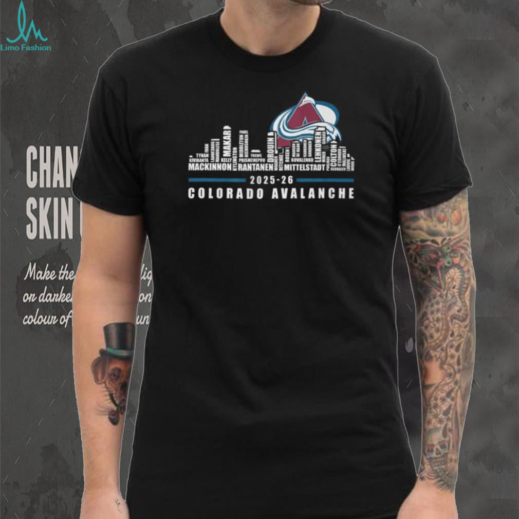 Colorado Avalanche 2025 26 Team Roster Skyline Hockey T Shirt