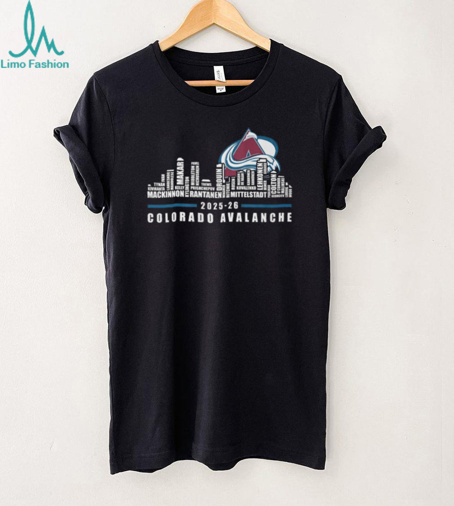 Colorado Avalanche 2025 26 Team Roster Skyline Hockey T Shirt