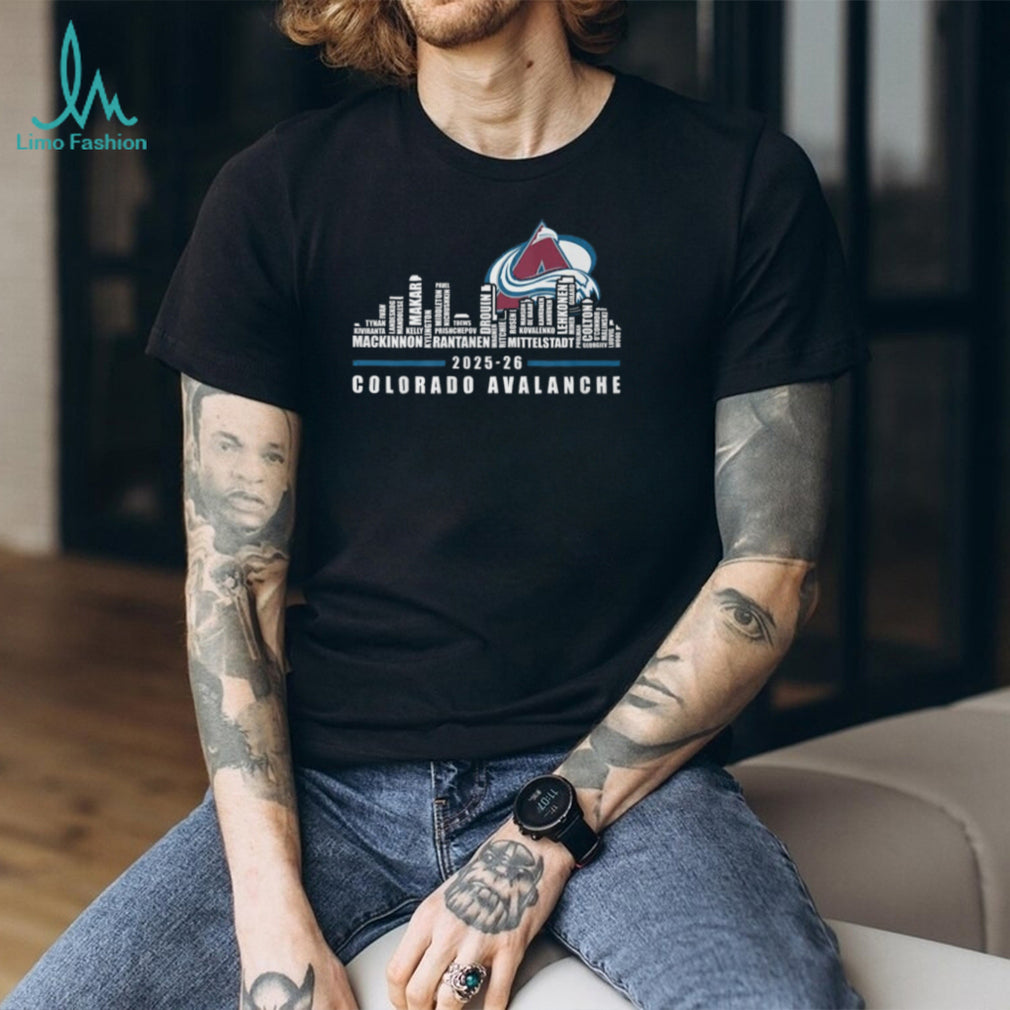 Colorado Avalanche 2025 26 Team Roster Skyline Hockey T Shirt