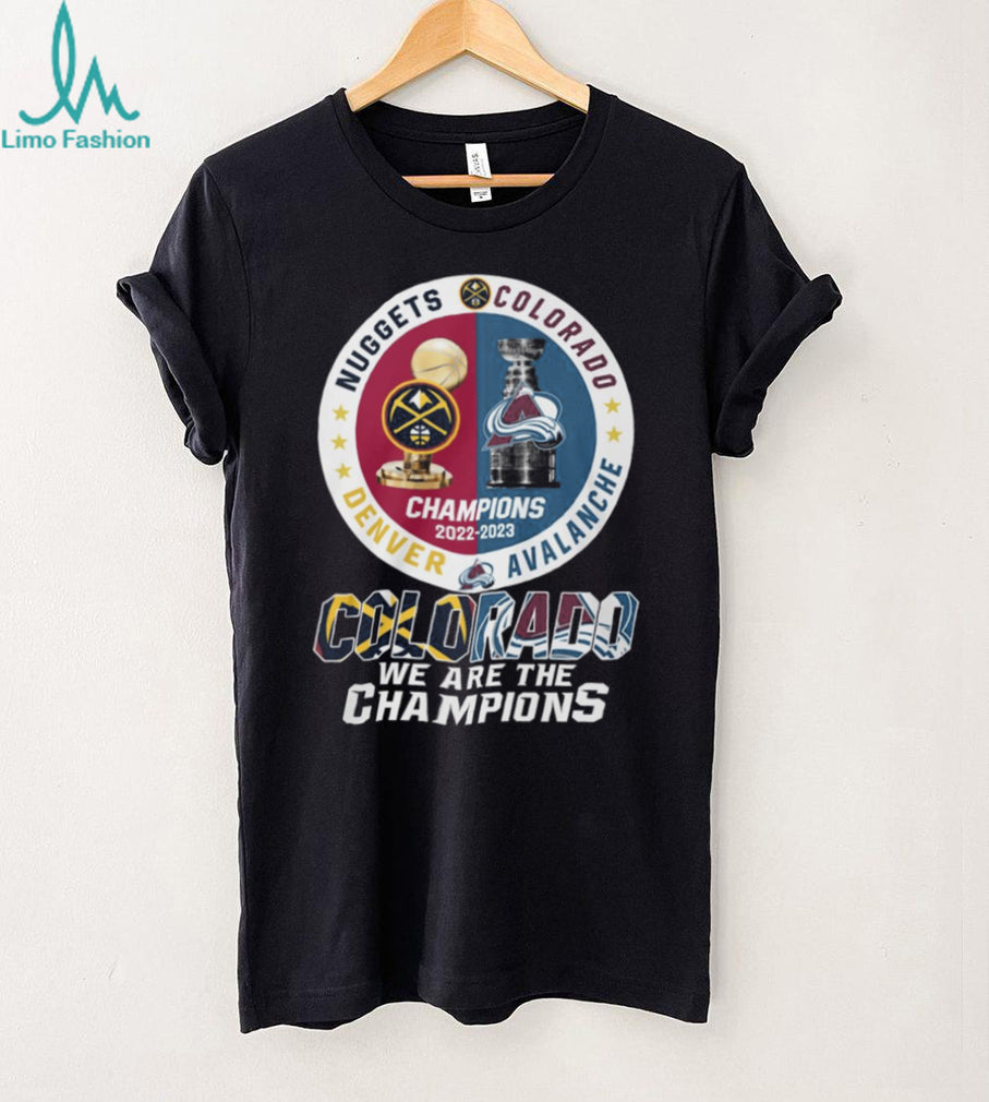 Colorado Dual Champions 2022 2023 Denver Nuggets & Avalanche Trophy T Shirt