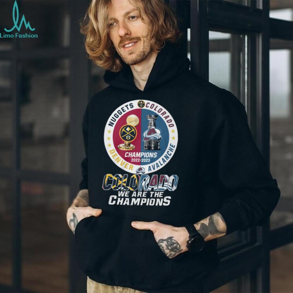 Colorado Dual Champions 2022 2023 Denver Nuggets & Avalanche Trophy T Shirt