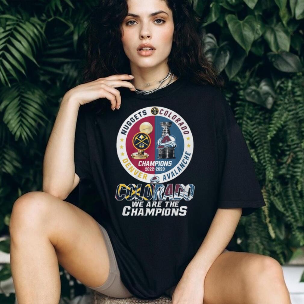 Colorado Dual Champions 2022 2023 Denver Nuggets & Avalanche Trophy T Shirt