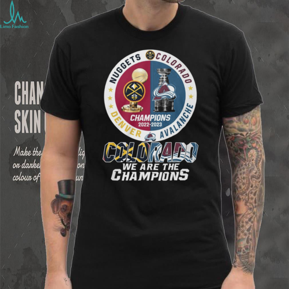 Colorado Dual Champions 2022 2023 Denver Nuggets & Avalanche Trophy T Shirt