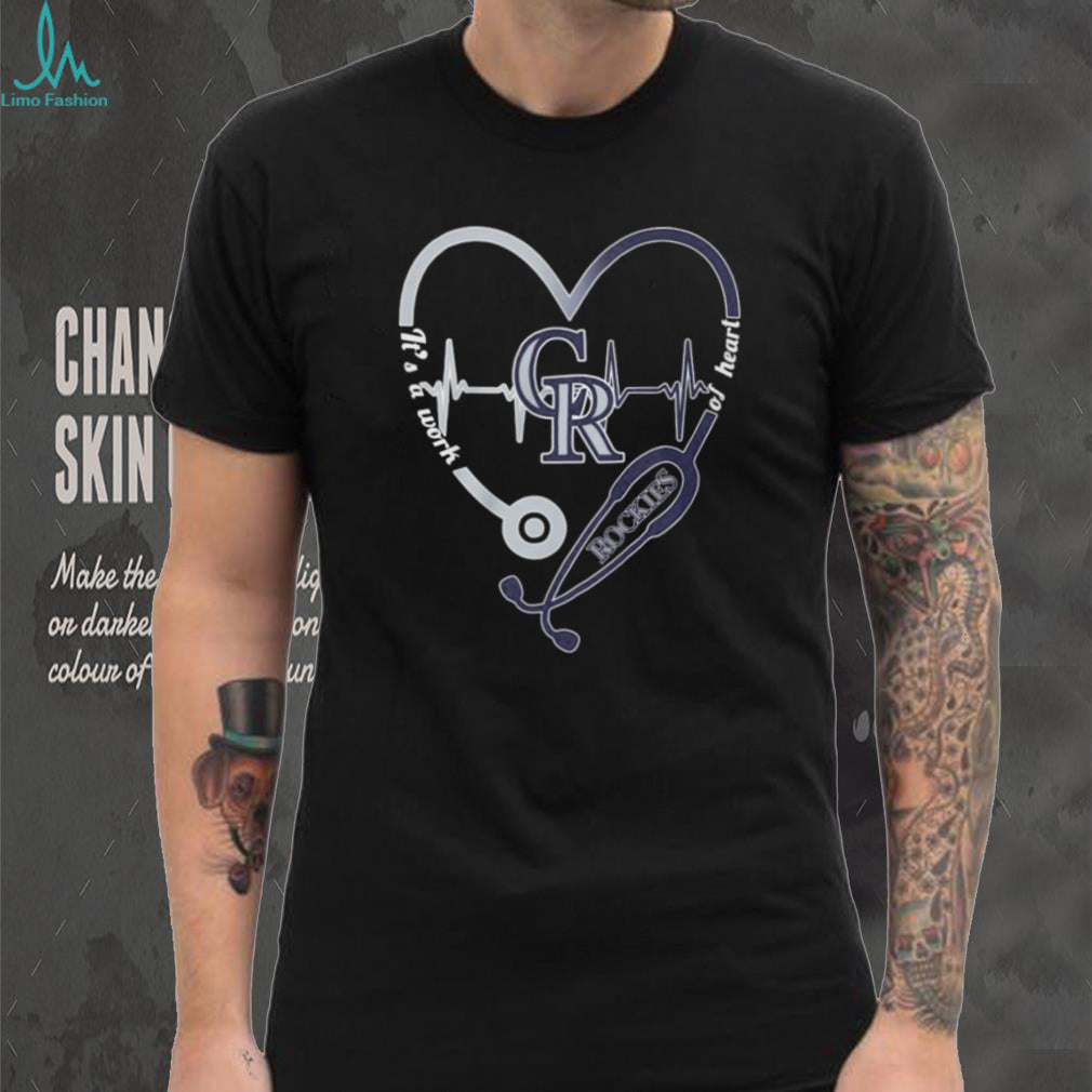 Colorado Rockies Baseball Heartbeat Stethoscope Medical Professional T Shirt