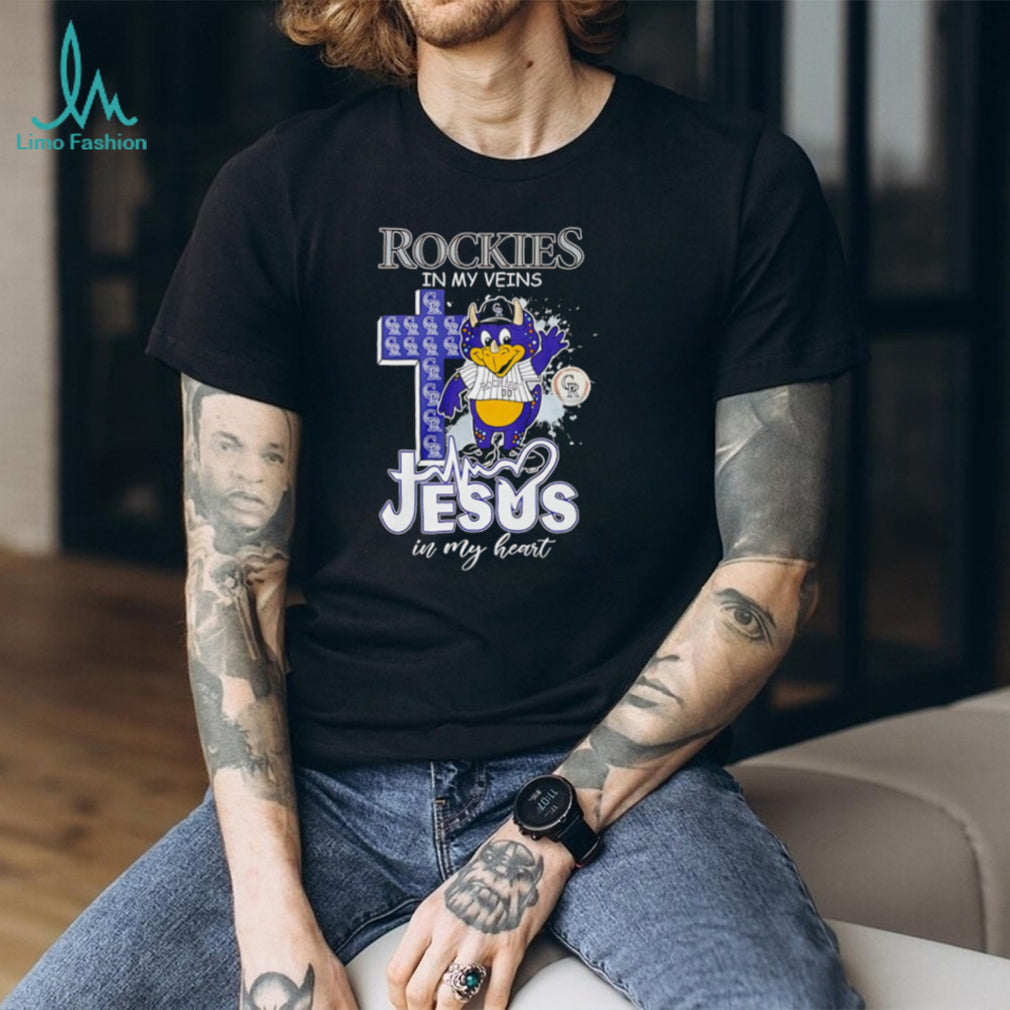 Colorado Rockies Baseball Jesus in My Heart Christian MLB Fan Gift T Shirt