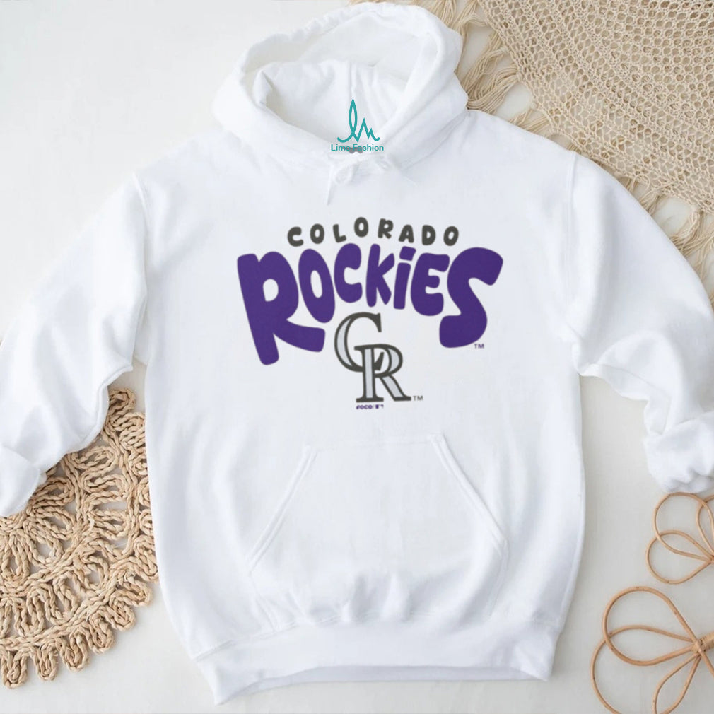 Colorado Rockies Vintage Logo Heather Grey Crewneck T shirt