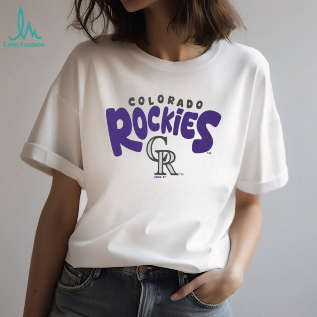 Colorado Rockies Vintage Logo Heather Grey Crewneck T shirt