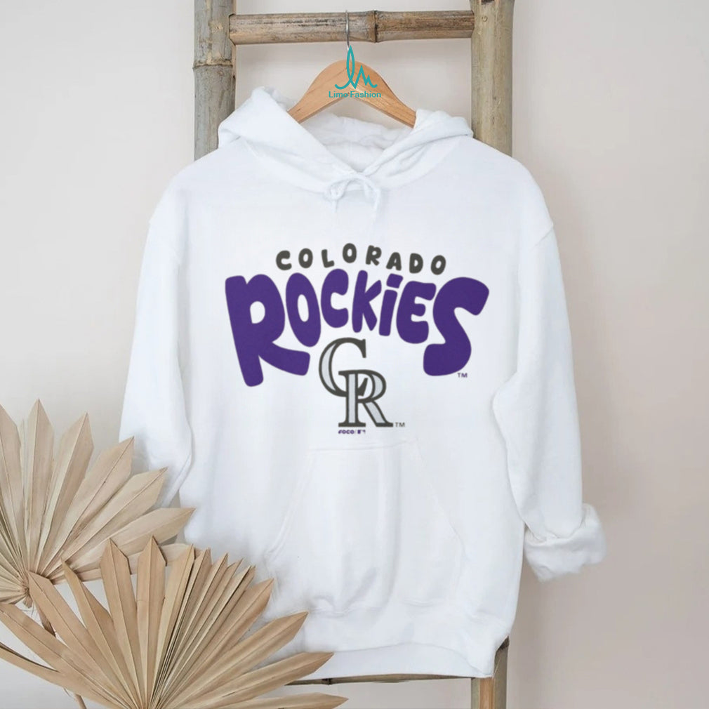Colorado Rockies Vintage Logo Heather Grey Crewneck T shirt