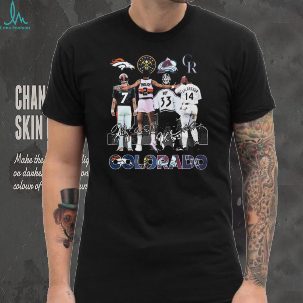Colorado Sports Greats Retro Jersey Signatures T Shirt