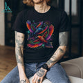 Colorful Psychedelic Flying Crows Celestial Geometric T Shirt
