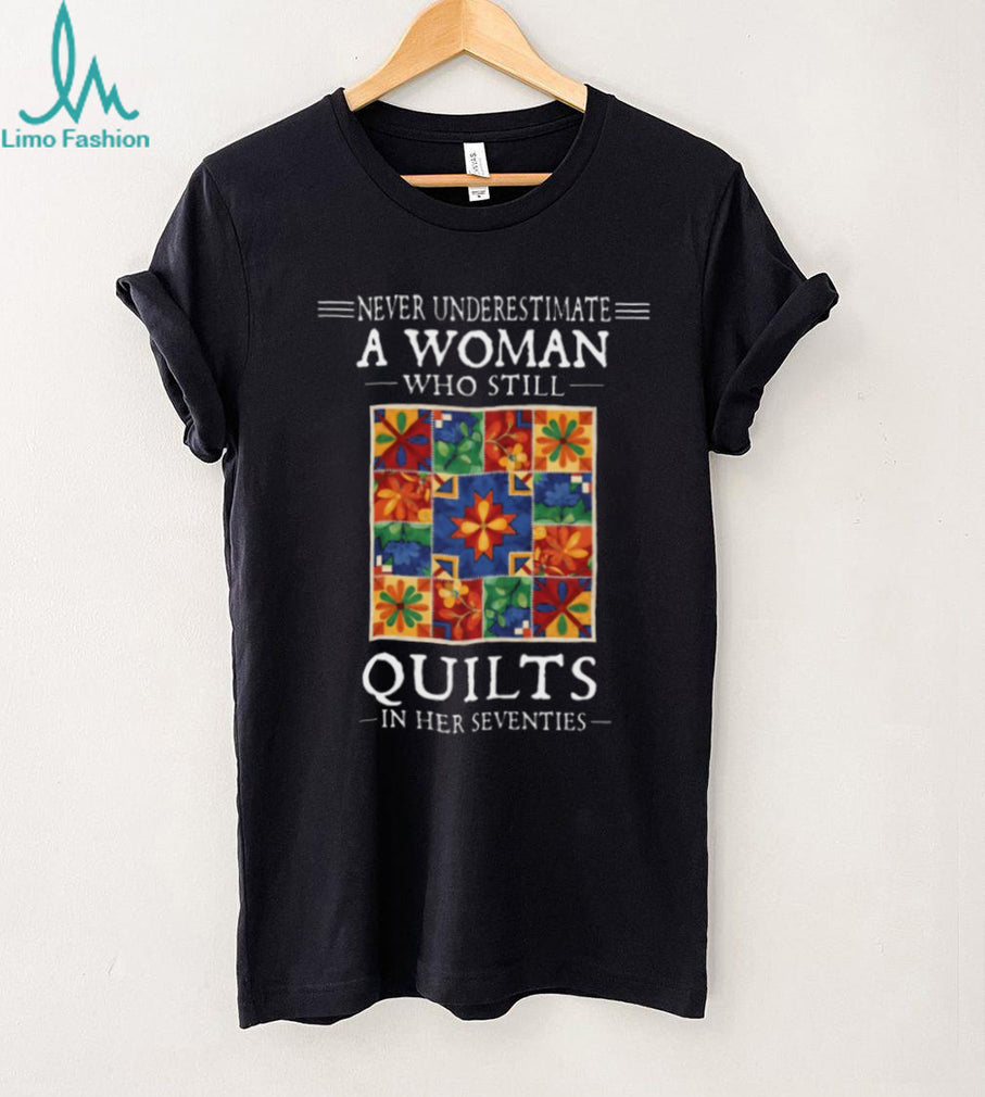 Colorful Quilt Pattern Seventies Women Crafting Shirt