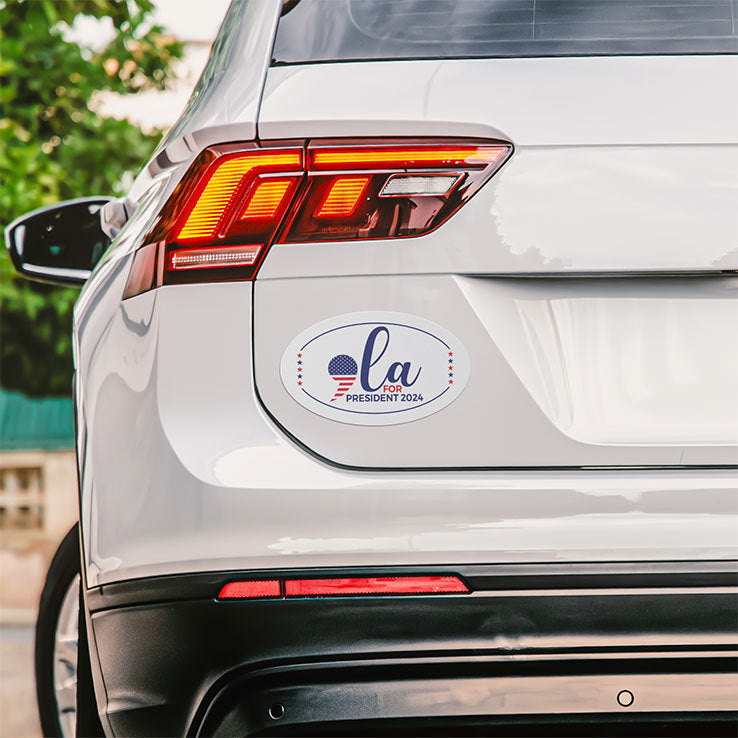 Comma La For President Kamala Harris 2024 Car Magnet