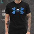 Competitive Swimming T Shirt Water Ripple Effect and Swimmer Silhouette