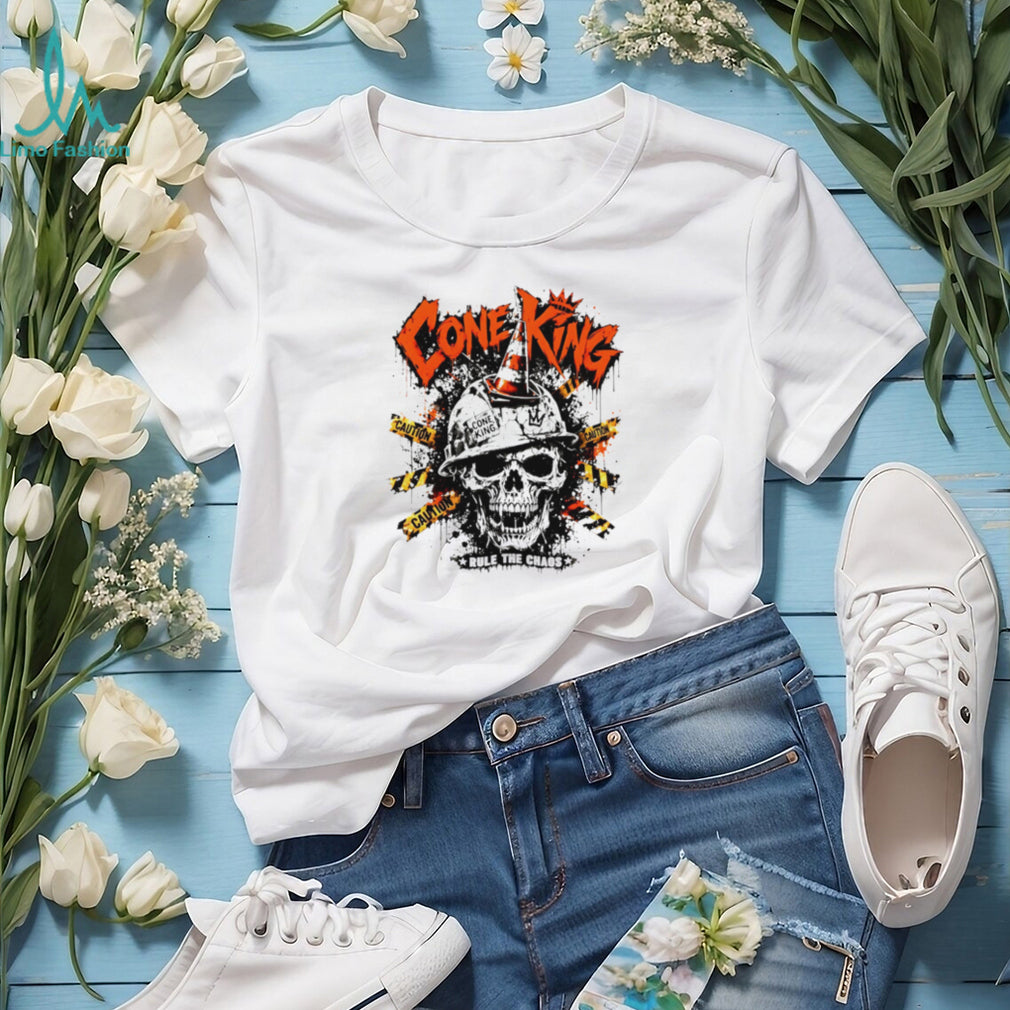 Cone King Rule The Chaos Construction Skull Graphic T Shirt