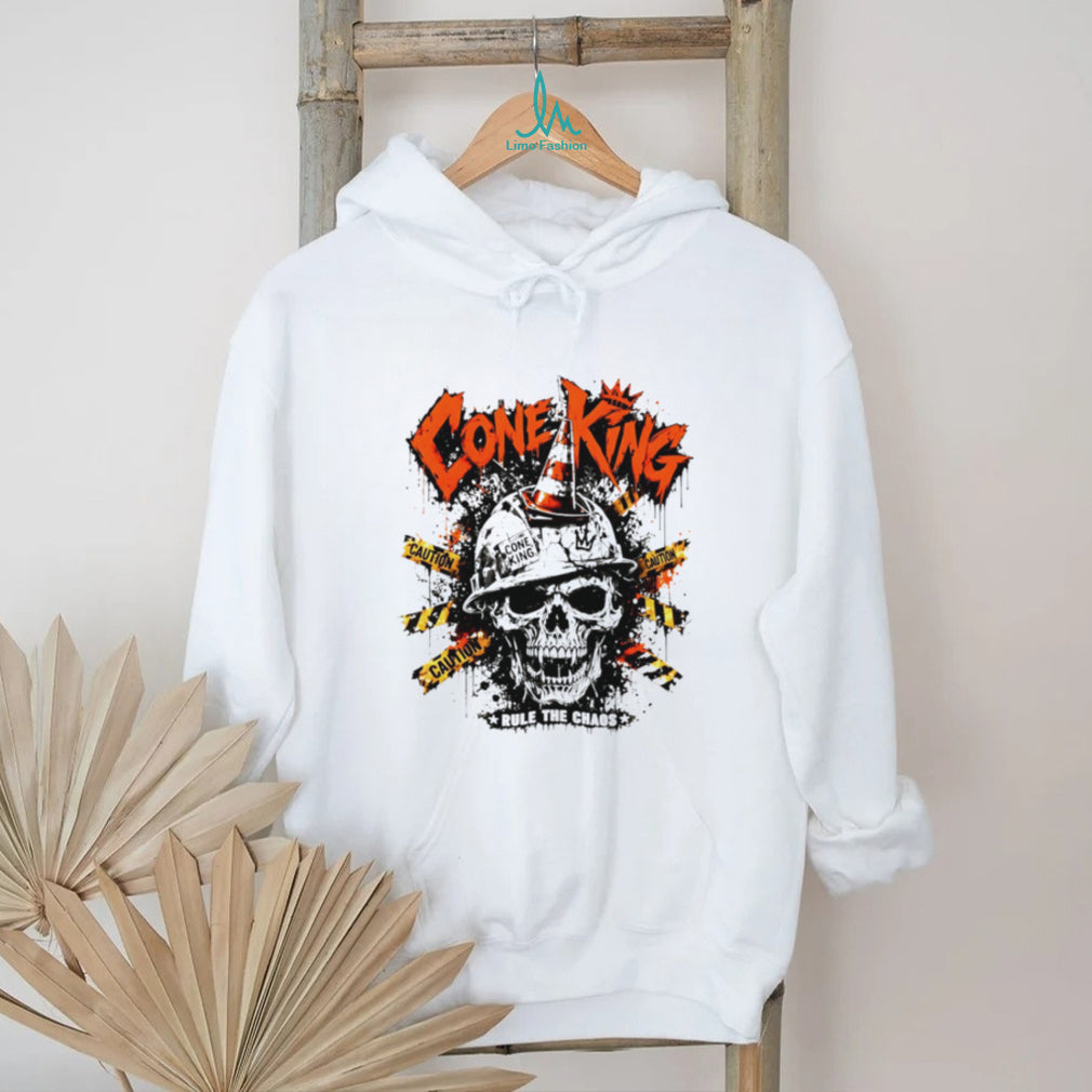 Cone King Rule The Chaos Construction Skull Graphic T Shirt