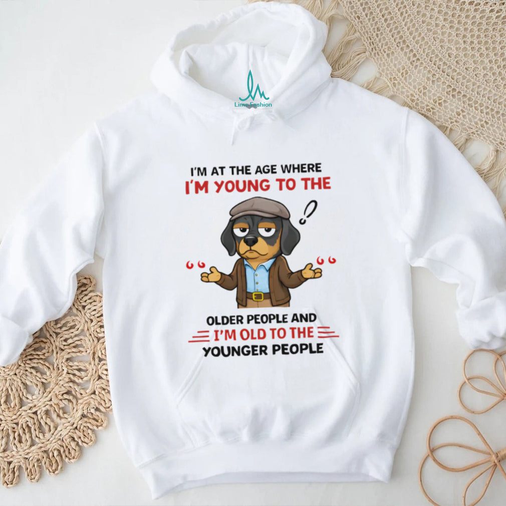 Confused Senior Dachshund T Shirt Young to Old People Middle Age Dog T Shirt