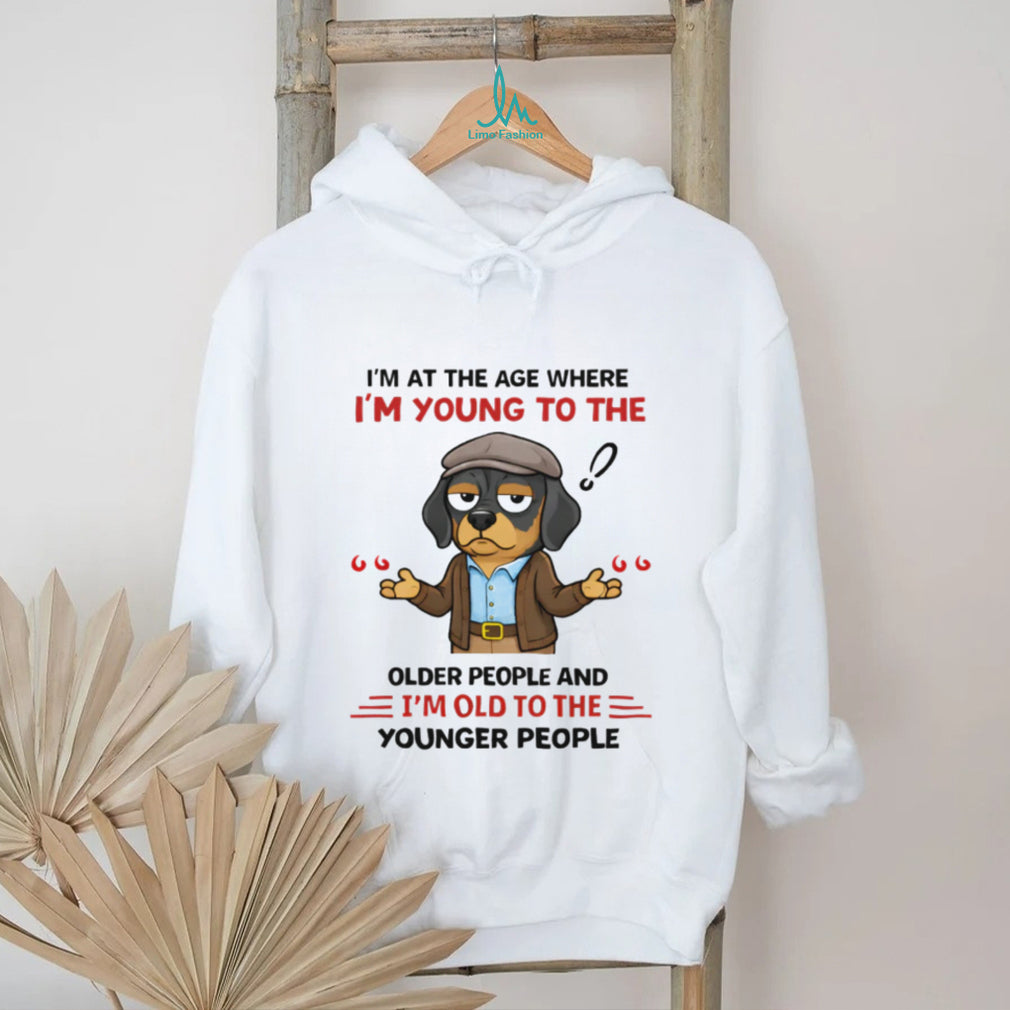 Confused Senior Dachshund T Shirt Young to Old People Middle Age Dog T Shirt