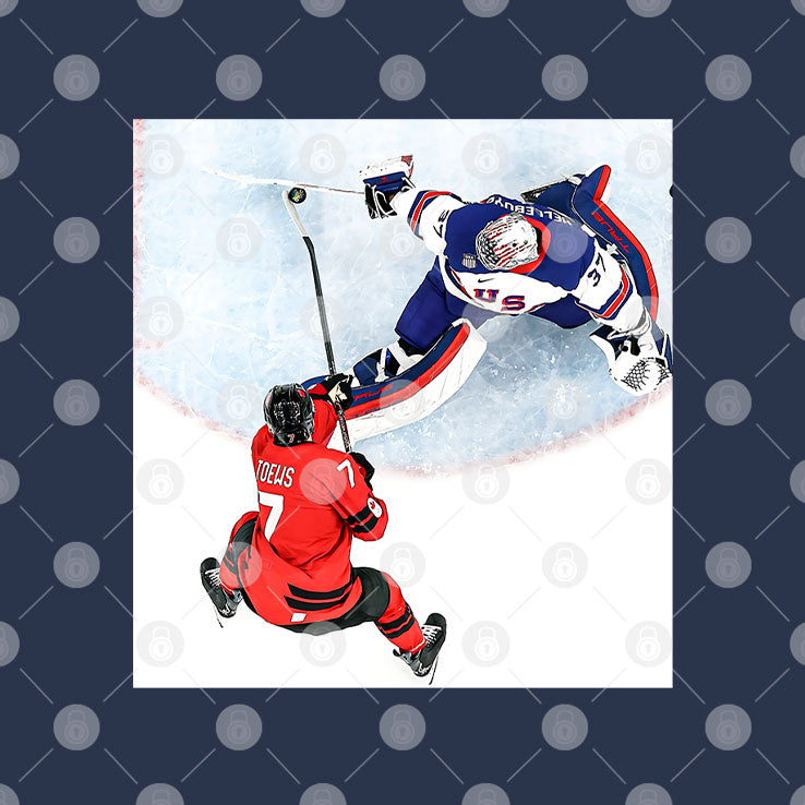Connor Hellebuyck Goalie Save USA Gold T Shirt