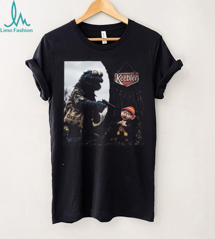 Cookie Monster Keebler Elf Heist Funny Graphic T Shirt