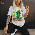 Cool St. Patrick’s Day T Rex Dinosaur with Sunglasses & Pot of Gold T Shirt