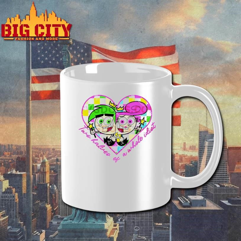 Cosmo And Wanda Two Halves Of A Whole Idiot Cartoon Couple Heart Shirt