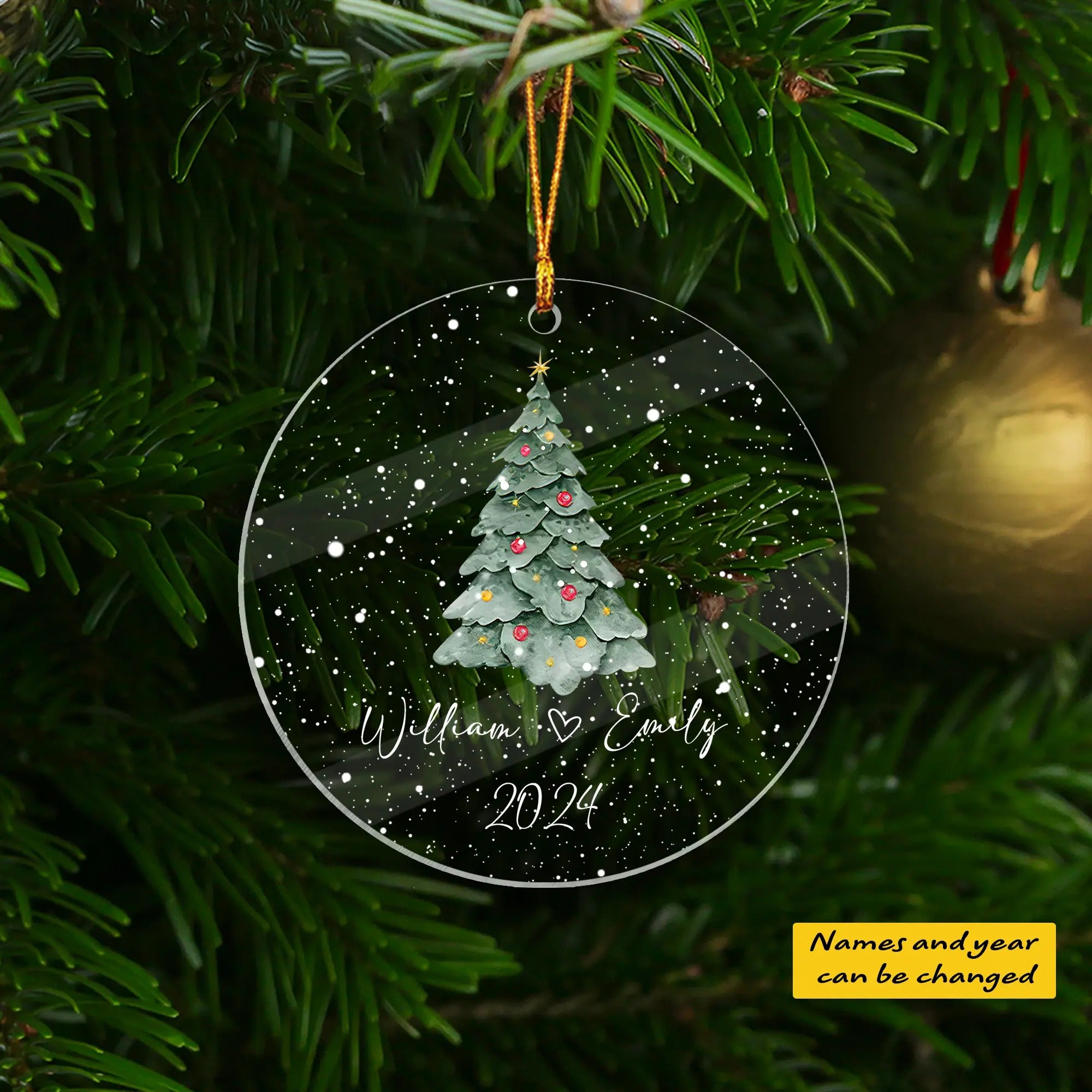 Couples Christmas Tree Personalized Acrylic Ornament