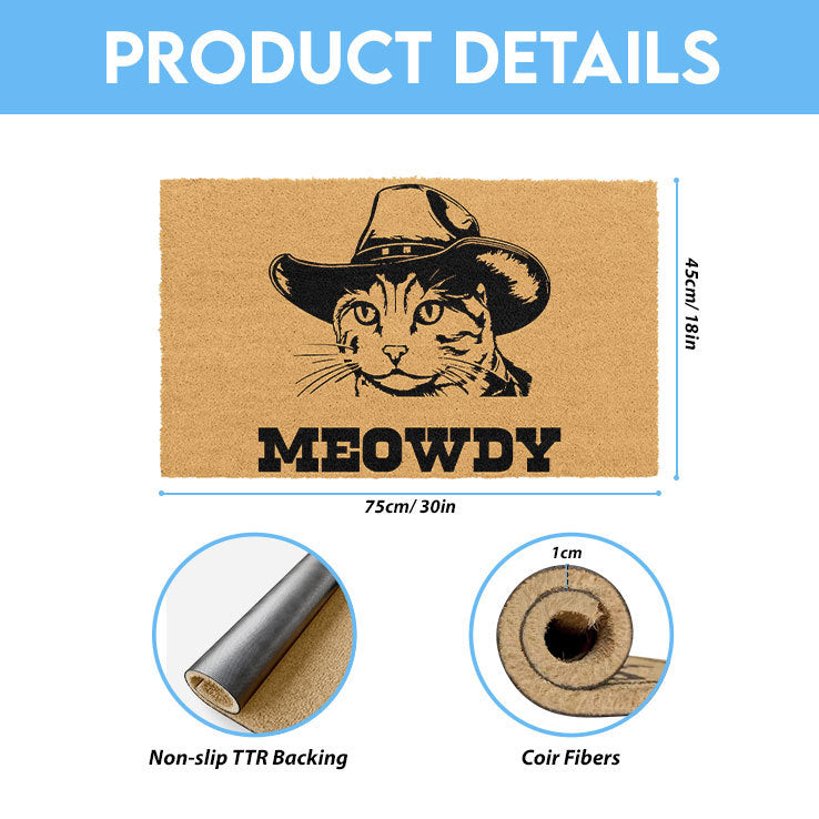 Cowboy Cat Meowdy Doormat